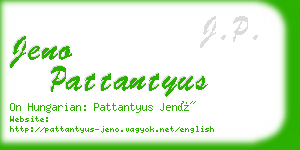 jeno pattantyus business card